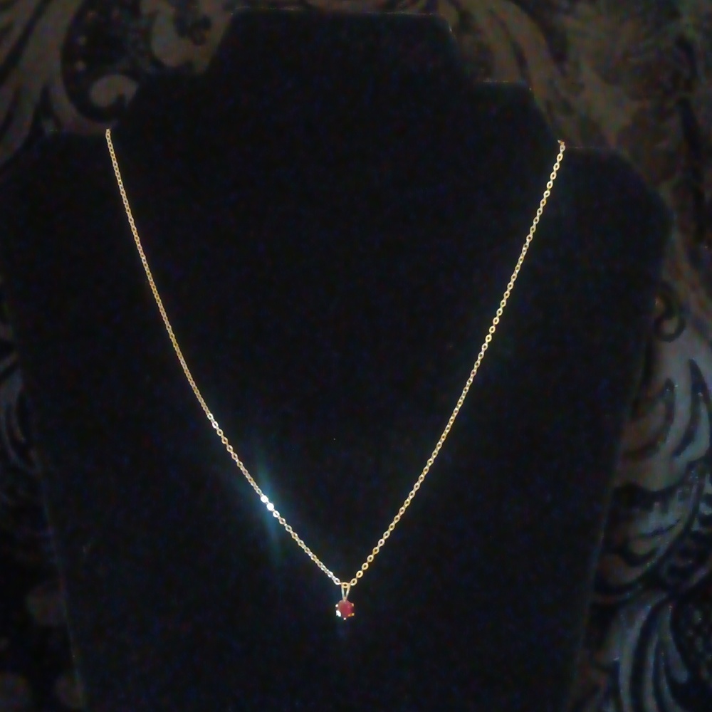 Garnet Solitaire Necklace - Picture 10 of 12